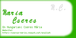 maria cseres business card